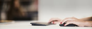 woman using a keyboard